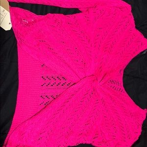Hot Pink TwistBack Sweater